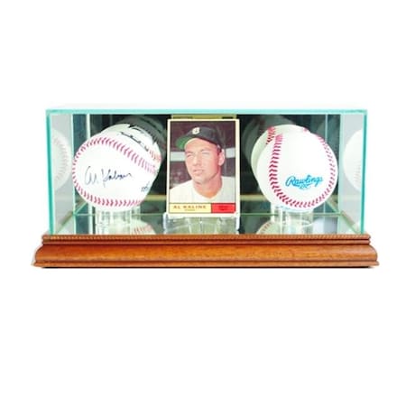Perfect Cases Perfect Cases CRDDB-W Card and Double Baseball Display Case; Walnut CRDDB-W